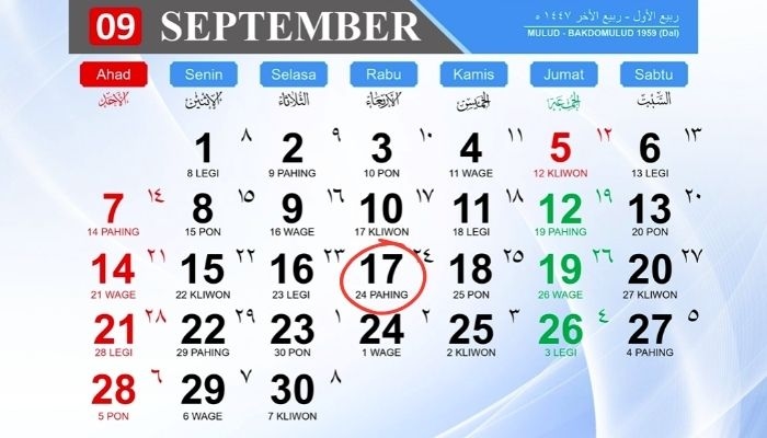 Kalender Jawa 17 September 2025: Arti Weton, Pasaran, dan Ramalan Primbon Jawa