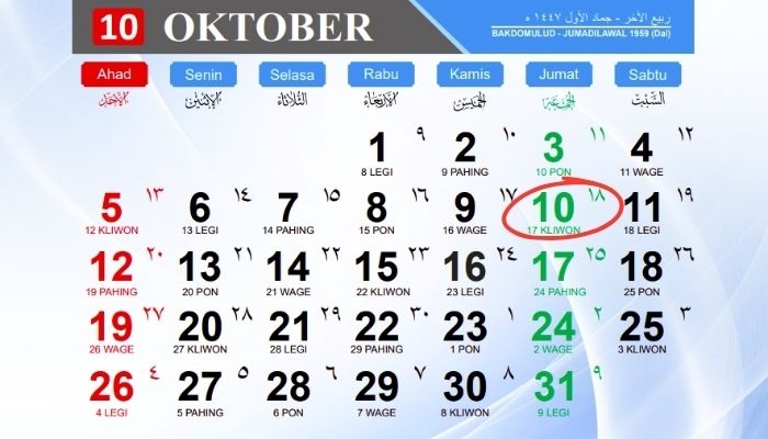 Kalender Jawa 10 Oktober 2025: Weton Hari Ini Jumat Kliwon, Malam Penuh Misteri dan Makna Spiritual