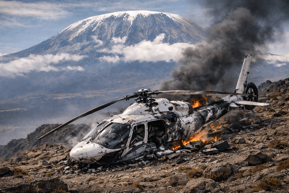 Helikopter yang Membawa Para Pendaki Gunung Kilimanjaro Alami Kecelakaan